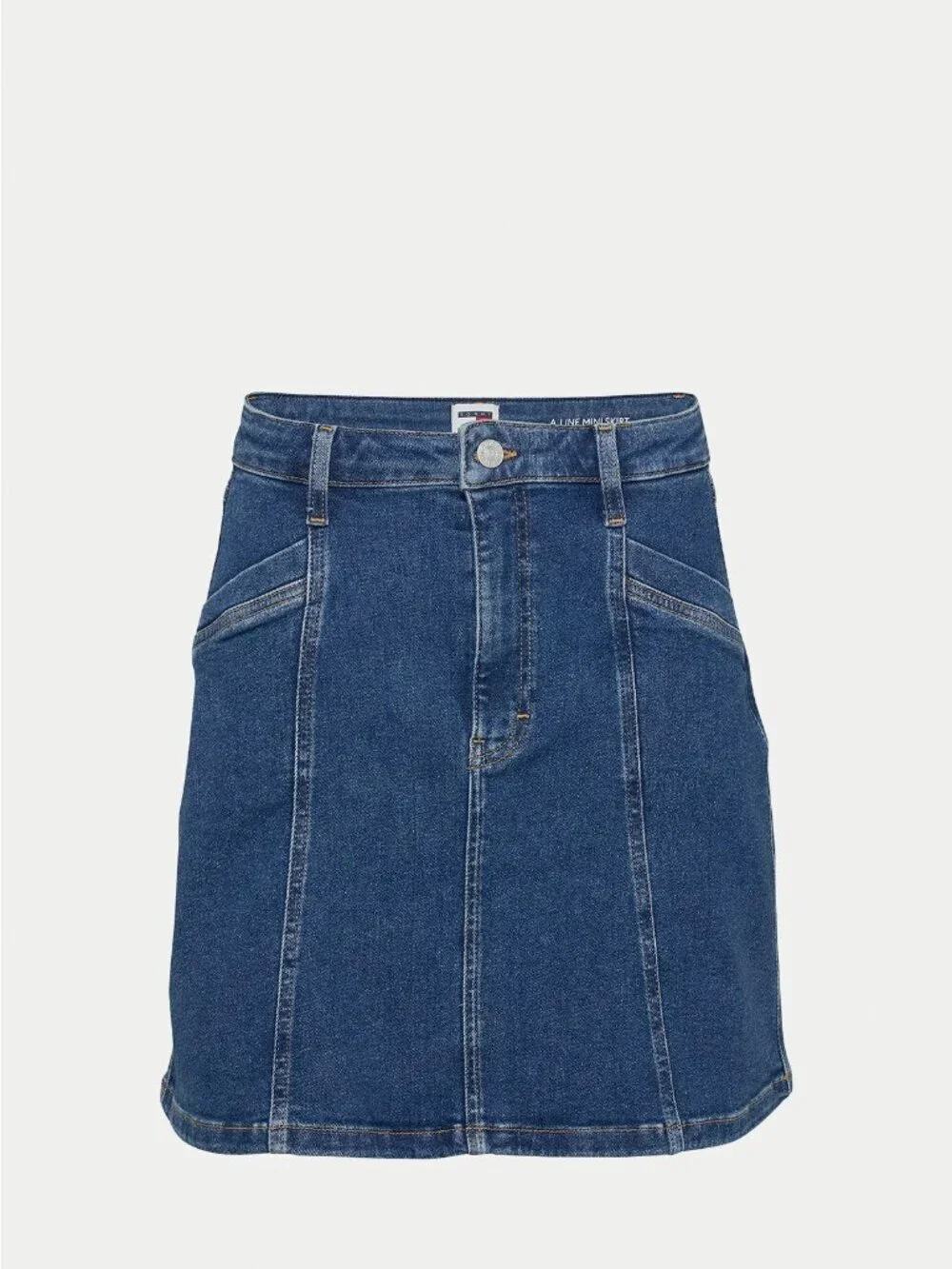 TOMMY JEANS Seam Detail Mini Skirt~Size 31~Denim Medium Wash NWT L17 10